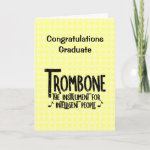 Intelligent Trombone Rough Text  Graduation Card