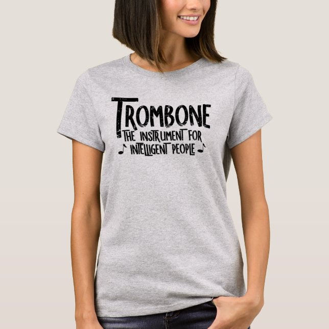 Intelligent Trombone Rough Text T-Shirt (Front)