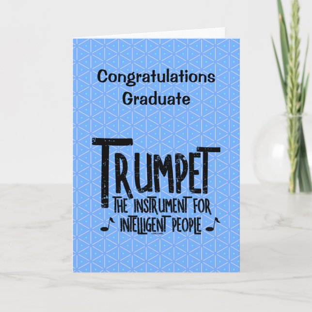 Intelligent Trumpet Rough Text Graduation Card (Front)