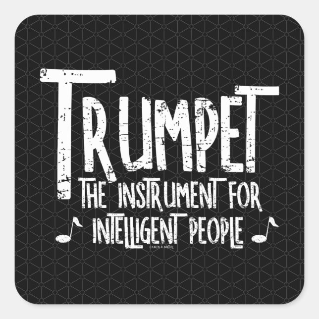 Intelligent Trumpet Rough Text Square Sticker (Front)