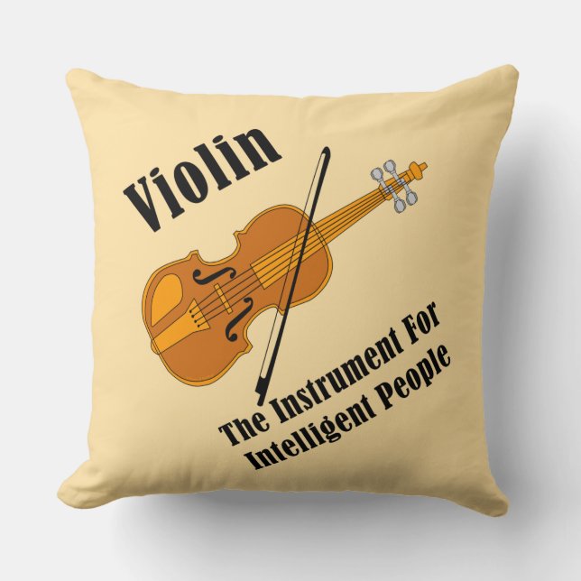 Intelligent Violin Throw Pillow (Front)