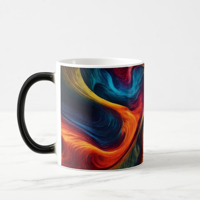 Intense Abstract Morphing Energy Wave Mug (Left)