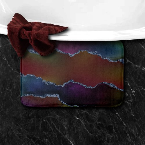 Intense Agate  Dark Moody Red Mystic Jewel Tone Bath Mat