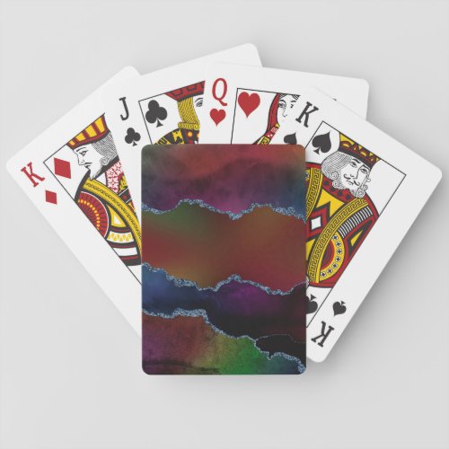 Intense Agate  Dark Moody Red Mystic Jewel Tone Playing Cards