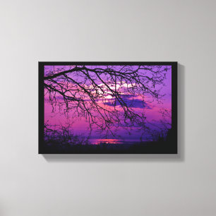 Intense and Vivid - Purple Sunset Landscape Canvas Print