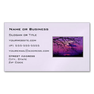 Intense and Vivid -  Purple Sunset Landscape Magnetic Business Card