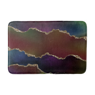 Intense Dark Agate Moody Rainbow Jewel Tone Bath Mat