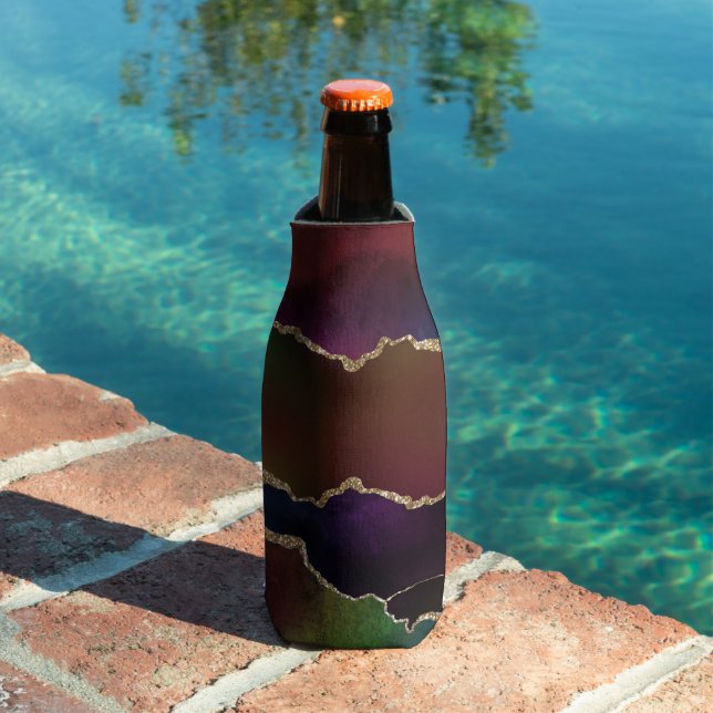 Intense Dark Agate | Moody Rainbow Jewel Tone Bottle Cooler (In Situ Pool)
