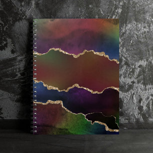 Intense Dark Agate   Moody Rainbow Jewel Tone Notebook