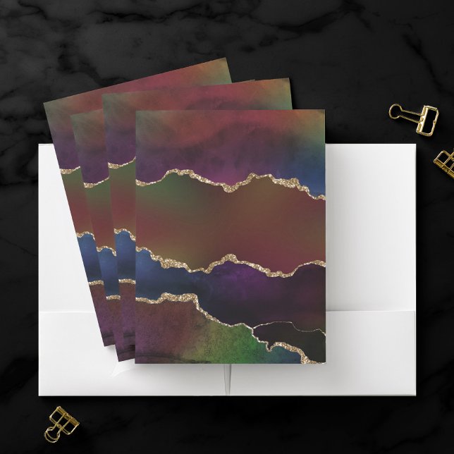 Intense Dark Agate | Moody Rainbow Jewel Tone Pocket Folder (Creator Uploaded)