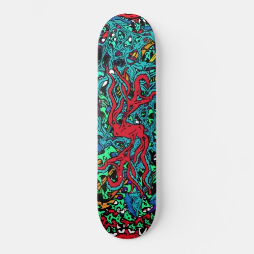 Intense Day Glo Psycho Loco Insane Graphics Skateboard