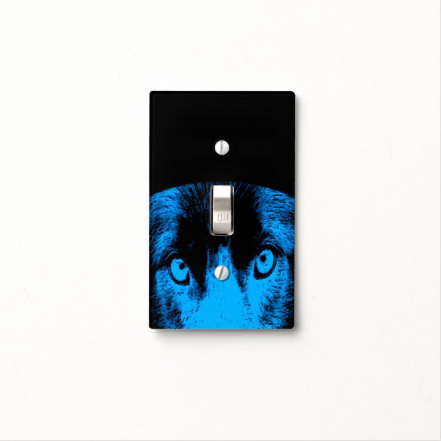 Intense Dog Eyes Animal Art Light Switch Cover (In Situ)