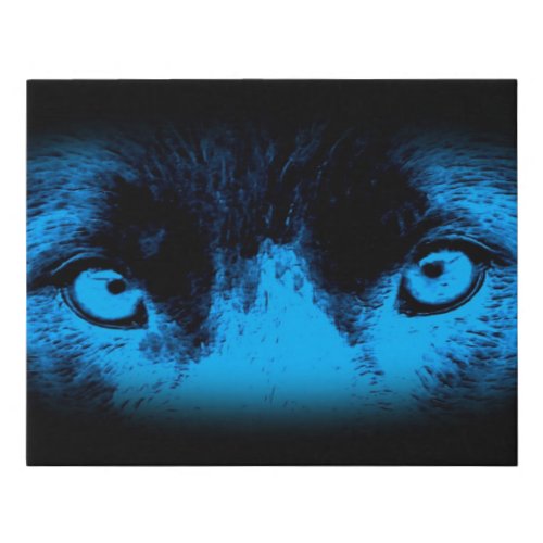 Intense Dog Eyes In Blue    Faux Canvas Print