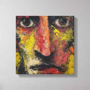 Intense Expressionist Face Canvas