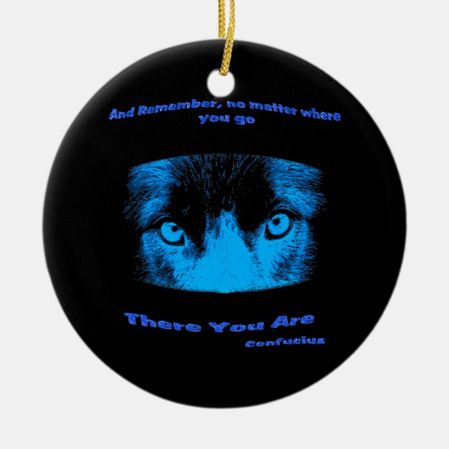 Intense Eyes Attitude Inspirational Quote Ceramic Ornament (Front)
