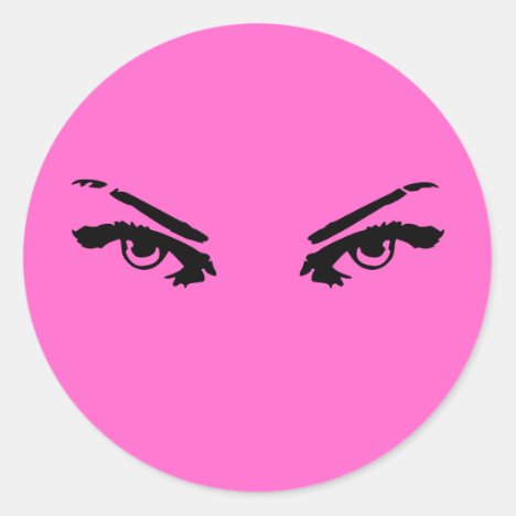 Intense Eyes of a Woman Classic Round Sticker