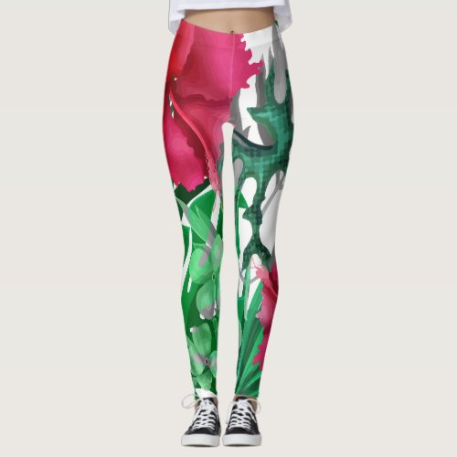 Intense Foliage Beauty Tropical Leggings