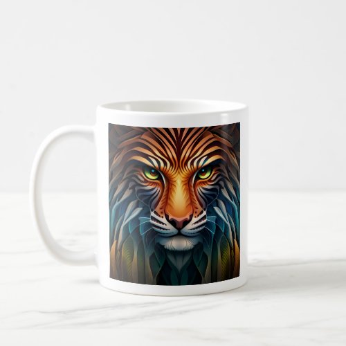 Intense Gaze A Close Up of a Majestic Tigers Face Coffee Mug