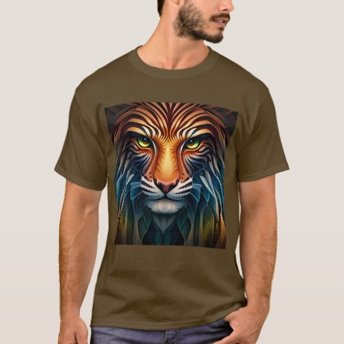 Intense Gaze A Close Up of a Majestic Tigers Face T_Shirt