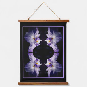 Intense Japanese Iris Flower Close Up Abstract Hanging Tapestry