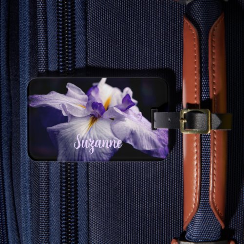 Intense Japanese Iris Flower Close Up Personalized Luggage Tag