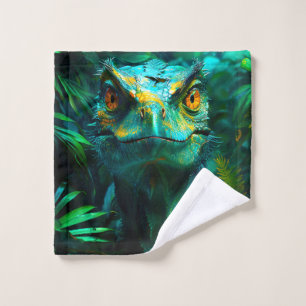 Intense Jungle Lizard Portrait Wash Cloth