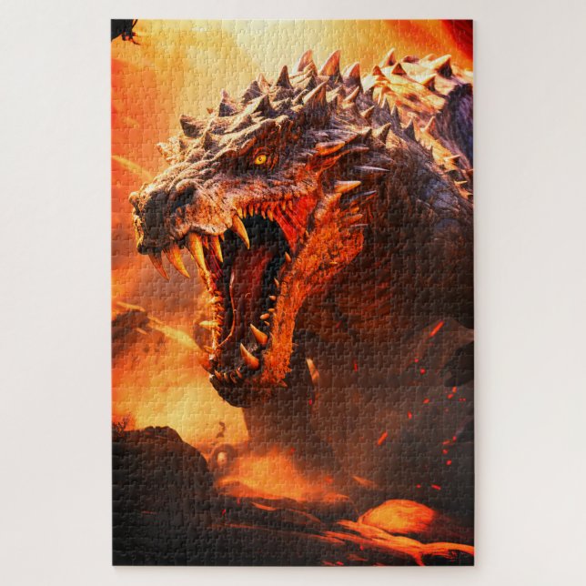 Intense Lava Dragon Portrait Jigsaw Puzzle (Vertical)
