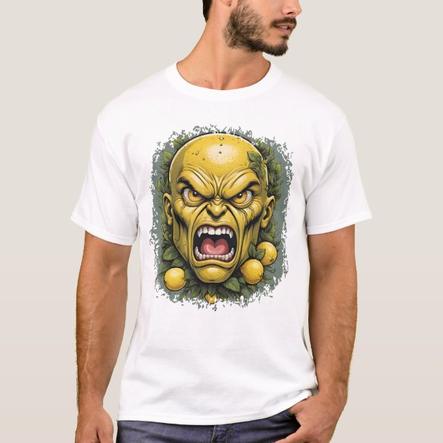 Intense Lemon Face with Spiked Details T-Shirt (Front)