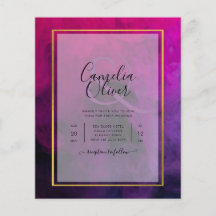 Intense Magenta Plum Purple INK Wedding INVITE