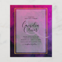 Intense Magenta Plum Purple INK Wedding INVITE