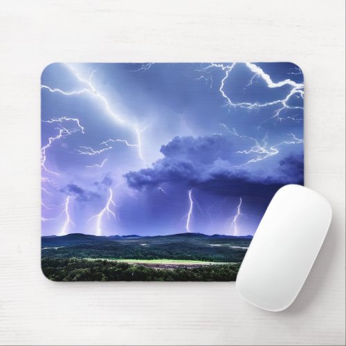 Intense Nature  Lightning Storm Mouse Pad