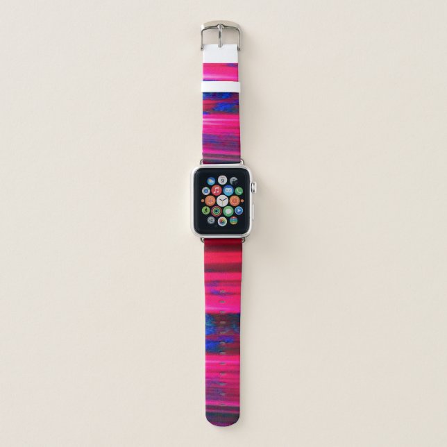 Intense NEON Pink and Blue Personalize IT Apple Watch Band (Front)