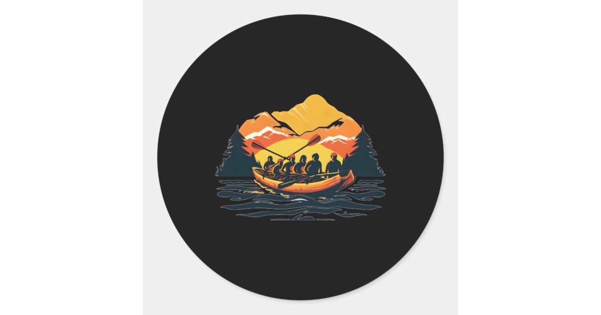 River Raft Sticker Intense Outdoor Adventure White Water Rafting Classic Round Sticker ...