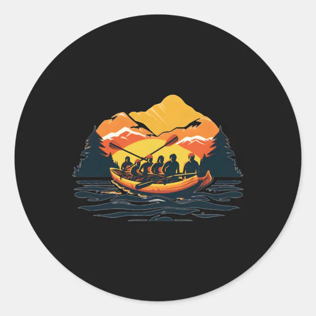 River Raft Sticker Intense Outdoor Adventure White Water Rafting Classic Round Sticker ...