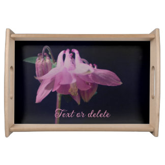 Intense Pink Columbine Flower Personalized Serving Tray