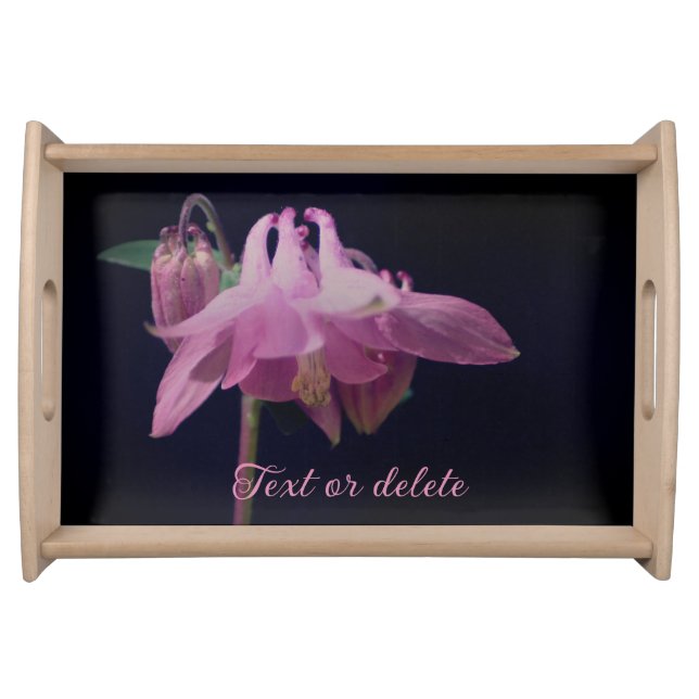 Intense Pink Columbine Flower Personalized Serving Tray (Front)