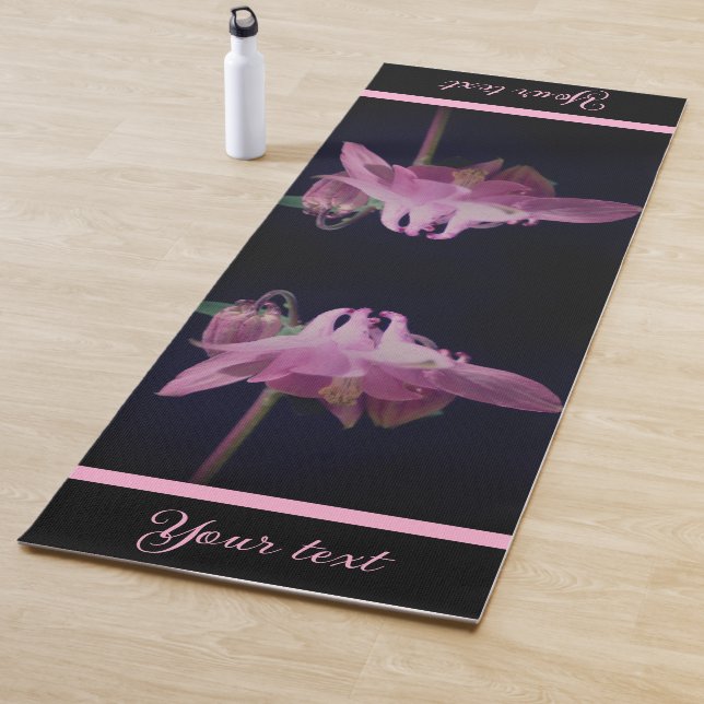 Intense Pink Columbine Flower Personalized Yoga Mat (In Situ)