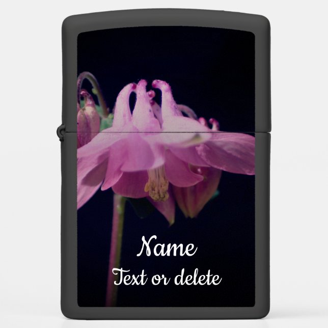 Intense Pink Columbine Flower Personalized Zippo Lighter (Front)