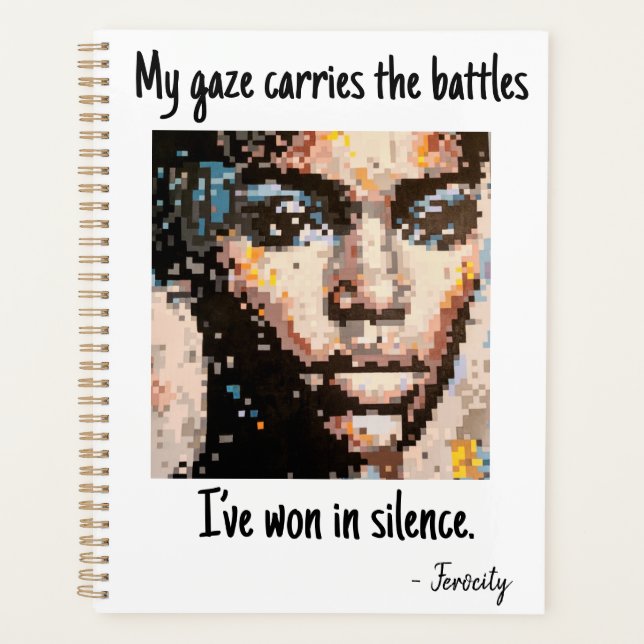 Intense pixel portrait planner (Front)