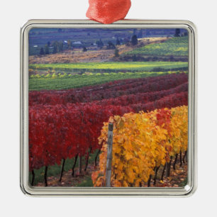Intense red and yellow fall colors on Gehring Metal Ornament