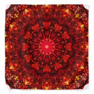 Intense Red Mandala Art Bandana