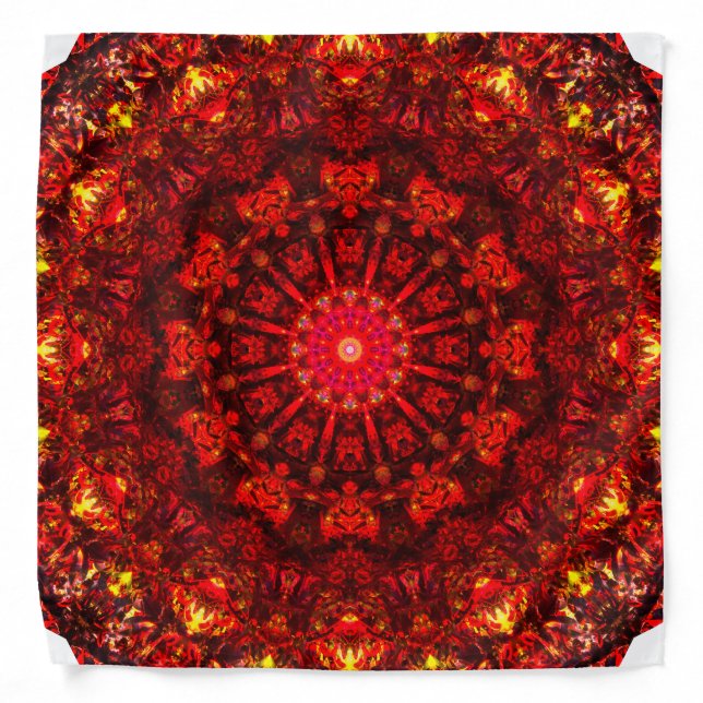 Intense Red Mandala Art Bandana (Front)