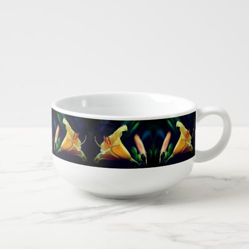 Intense Yellow Lily Flower Soup Mug