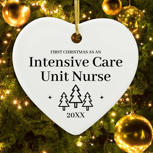 Intensive Care Unit Nurse New Job Christmas Ceramic Ornament