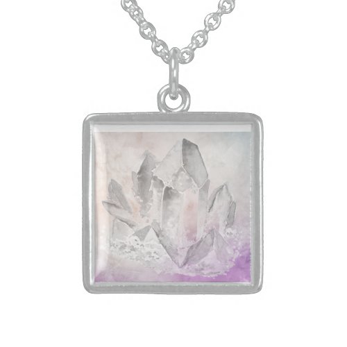 *~* Intention Amethyst Crystal Healing Energy Sterling Silver Necklace