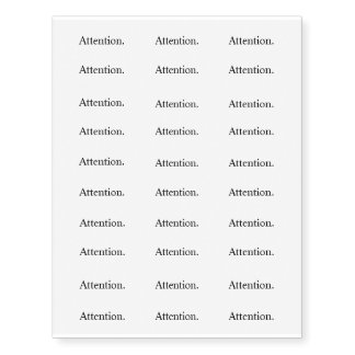Intention "Attention" Temporary Tattoos