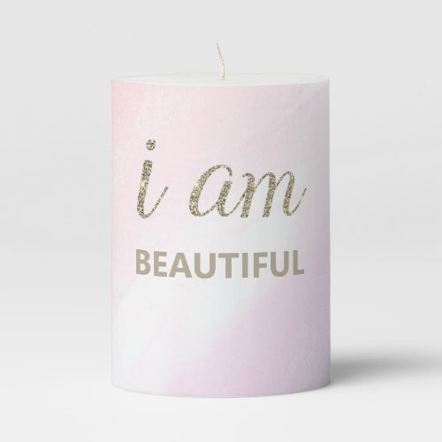 *~*  INTENTION CANDLE - BEAUTIFUL Pink Glitter