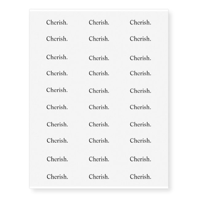 Intention "Cherish" Temporary Tattoos (Front)