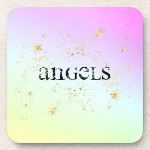 *~* INTENTION COASTER ANGELS Glitter Rainbow