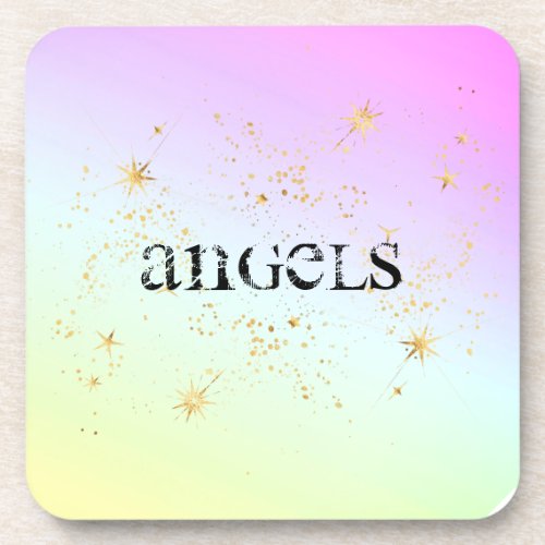 *~* INTENTION COASTER ANGELS Glitter Rainbow